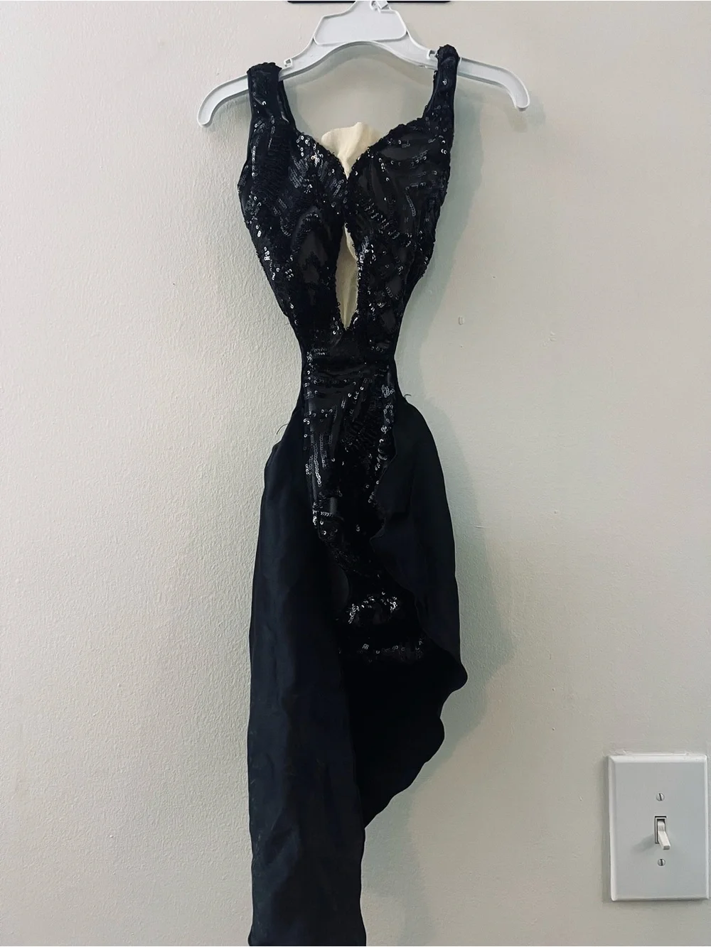 Black Sequin Cutout dance costume